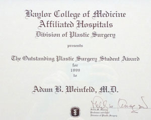Plastic Surgery Student Award