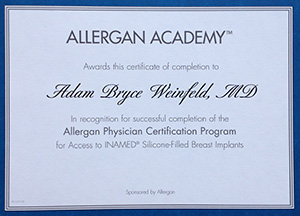 Allergan Certificate